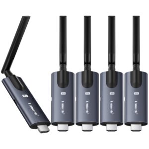 Lemorele Wireless HDMI Transmitter and 4 Receivers, Portable HDMI Wireless Extender, Plug & Play 200M 1080P HD for Stream Video & Audio