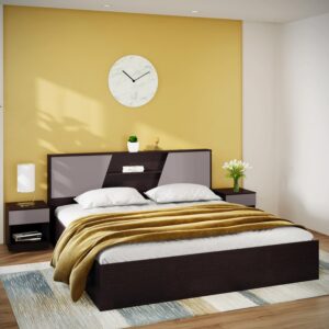 GODREJ INTERIO Bed, Hannah King Size Engineered Wood Bed with Box Storage, Prelaminated Particle Board