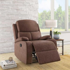Nilkamal @Home Matt 1 Seater Fabric Manual Recliner (Cocoa)