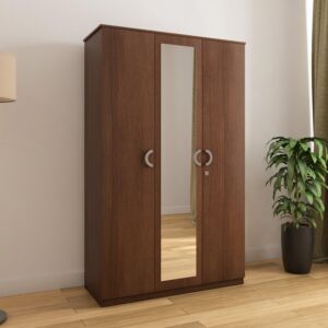 Nilkamal Massif 3 Door Wardrobe | Engineered Wood | Legno Oak